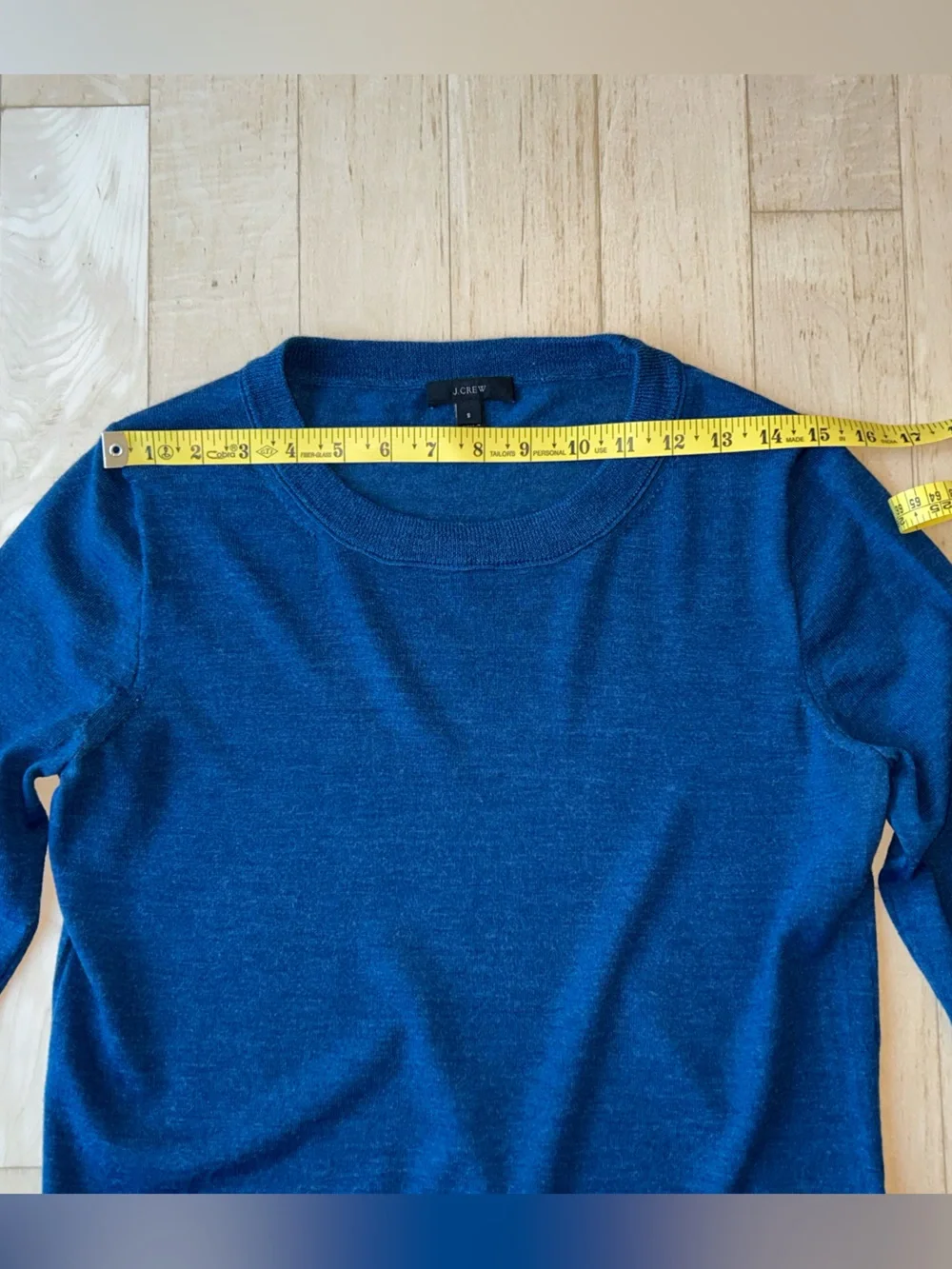 J. Crew Tippi 3/4 Length Sleeve Merino Wool Sweater in Aegean Sea Blue Small